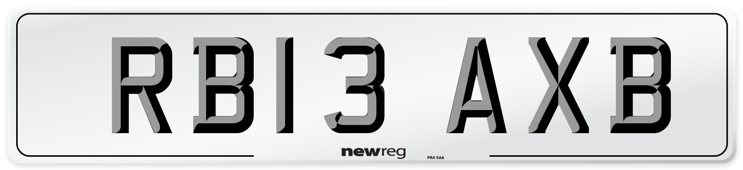 RB13 AXB Number Plate from New Reg